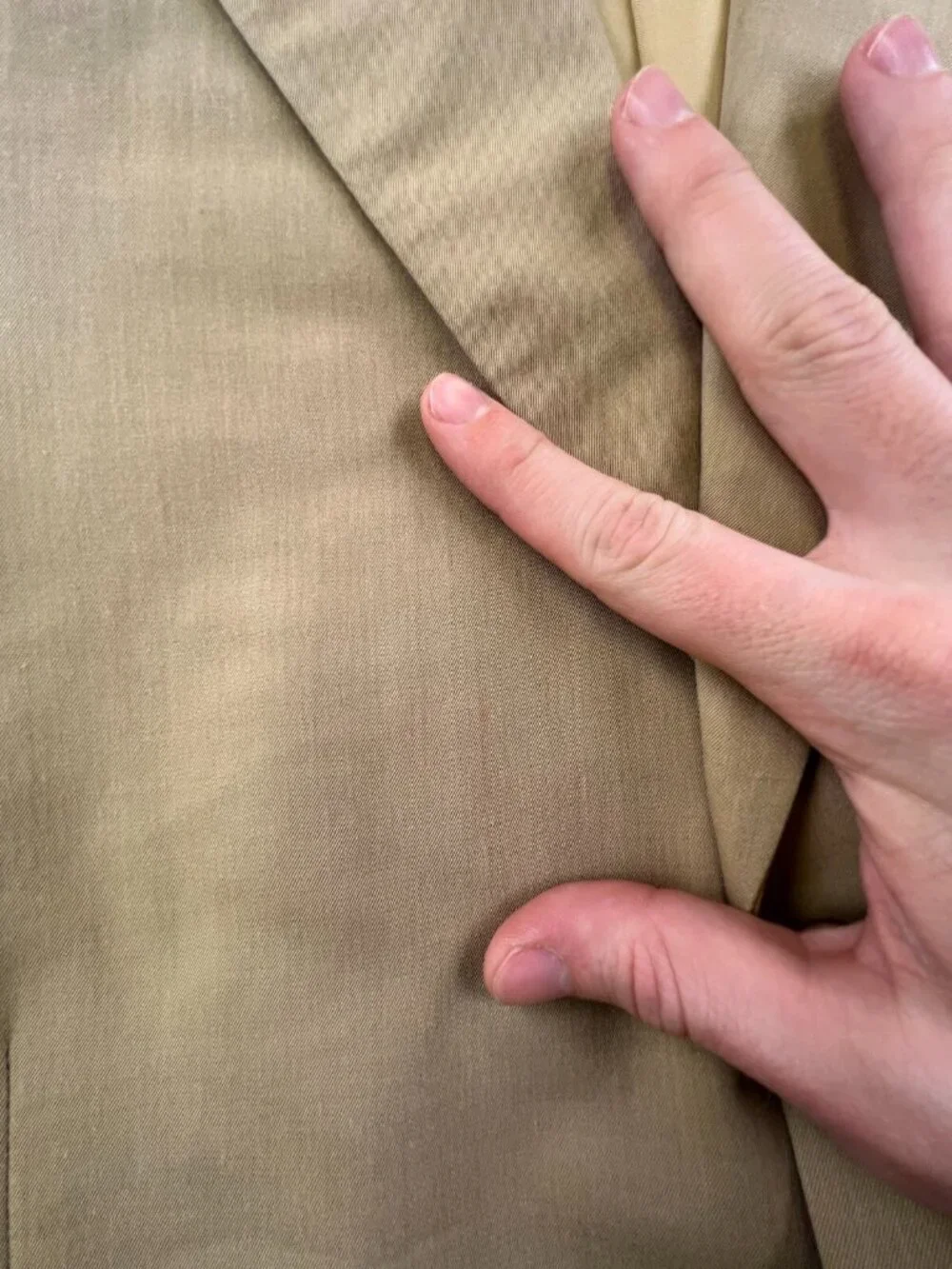 Samuelsohn Blazer Mens Tan 44L Long Wool Cotton Blend Suit Jacket Adult